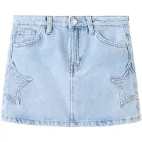 Mango Denim Skirt With Stars - Blue - 122