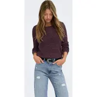 ONLY Onlgeena Xo L/S Pullover Knt - Burgundy - XS