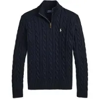 Ralph Lauren for man. 710810841500 Navy cable-knit cotton sweater (S), Casual, Long sleeve