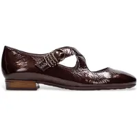 Hispanitas for woman. HI265096 Oslo Brown Leather Shoes (39), Flat, 1 to 3 cm, Buckle, Casual