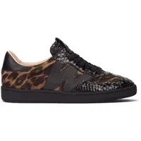 Wonders for woman. AP-2010 Lai black Leather Sneakers (38), Flat, Laces, Casual, Animal Print