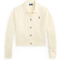 Ralph Lauren for woman. 211B30509001 Off-white cable knit cotton cardigan (L), Casual