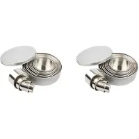 Tlily 2X Cookie Biscuit Cutter Set, Round Stainless Steel Pastry Rings 24 Pieces with Round Box