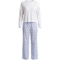 Tommy Hilfiger Ls Mix Woven Pants Pj Set - White - M