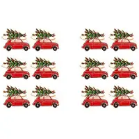 Typecat 12Pcs Cute Car Shape Metal Christmas Napkin Ring Holder Multicolor Towel Tissue Ring Napkin Buckle Table Decor