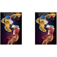 Typecat 2X Diamond Painting Full Circle Diamond Kit Rhinestone Picture Art Home Door Decoration (Koi)