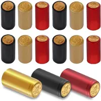 Typecat 150 Pcs Wine Sealer for Bottles PVC Heat Shrink Capsules Bottle Caps for Wine Making Cellars and Home Use