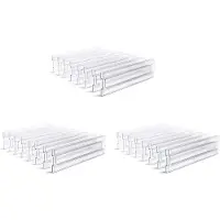 Typecat Drawer Dividers 24 Pack, Adjustable 3.2 Inch High Expandable From 11-20.6 Inch Kitchen Drawer Organizer, Clear Plastic