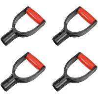 Typecat 4X Plastic Spade Handle Shovel D Grip Handle, 32mm Inner Diameter Spade Snow Shovel Handle, (Red)