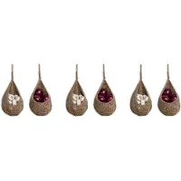 Typecat Twine Onion Basket Hanging for Pantry, Potato Garlic Onion Pantry Storage Baskets, Boho Wall Baskets 6Pcs