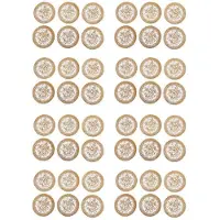 Typecat 48 Beautiful Gold Colored Dining Table Coasters with Flowers