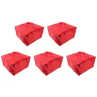 Typecat 5X Foldable Large Cooler Bag Portable Food Cake Insulated Bag Aluminum Foil Thermal Box Lunch Box Delivery Bag Red