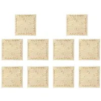 Typecat 10X Natural Wood Appliques Square Flower Carving Decals Decorative Wooden Mouldings 10x10cm