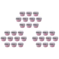 Typecat 300Pcs 5Oz 125Ml Disposable Cake Baking Cups Muffin Liners Cups with Lids Aluminum Foil Cupcake Baking Cups-