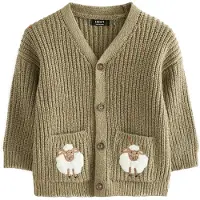 Next Neuletakki vaaleanruskea / khaki / valkoinen