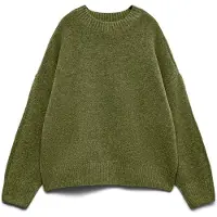 Vero Moda Vmboom Ls O-Neck Pullover Ga Noos - Khaki green - S