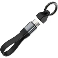 FIXED Clip Cable USB-C/USB-C med karbin, 3.2 Gen 2 10Gb/s, 4K60Hz, PD 240W, svart