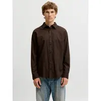 Jack & Jones Jjefield Melange Shirt Ls Sn - Brown - L