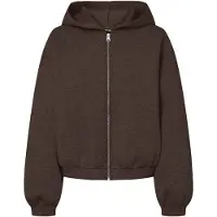 Pieces Pcbucuba Ls Zipper Scuba Hoodie Act Jrs - Brown - XS