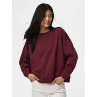 Pieces Pcchilli Ls Loose Fit Sweat Top Noos Bc - Burgundy - S
