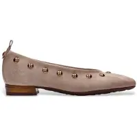 Hispanitas for woman. HI265058 Oslo Taupe Leather Shoes (37), Flat, None, Casual