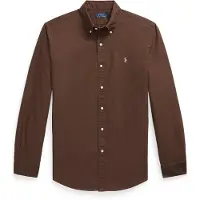 Ralph Lauren for man. 710805564519 Custom Fit brown dyed oxford shirt (L), Casual, Cotton, Long sleeve