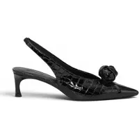 ROTATE for woman. 116739100 Knot slingback leather shoes black (39), 3 to 5 cm, None, Casual, Classic