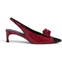 ROTATE for woman. 1167392691 Slingback Knot burgundy leather shoes (38), Red, 3 to 5 cm, None, Casual, Party