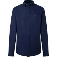 Hackett London for man. HM3010835 Essential Dyed navy shirt (XL), Casual, Cotton, Long sleeve