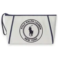 Ralph Lauren for woman. 427P14288001 Polo Play white canvas clutch bag (OSFA), Casual, Cotton