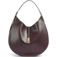 Ralph Lauren for woman. 428867518017 Large burgundy leather Polo ID shoulder bag (OSFA), Casual, Maroon