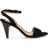 Ralph Lauren for woman. 802P15730006 Black sheepskin suede Gracy sandal (37), Leather, 3 to 5 cm, Buckle, Casual, Party, Classic