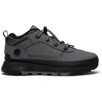 Timberland unisex for kids. TB0A2FV8AHQ1 Dark gray Field Trekker sneakers with elastic laces (34), Leather, Flat, Casual, Grey, children's f