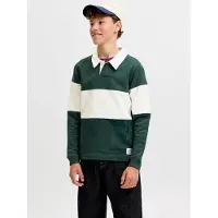 Jack & Jones Jorfrederiksberg Blocking Sweat Polo Jnr - Green - 128