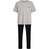 Jack & Jones Pitkä pyjama 'JACEVEREST' harmaa / musta