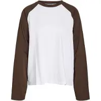 Noisy May Nmember L/S Raglan Colorblock Top - White - M