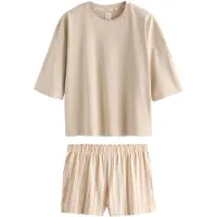 Next Pyjamashortsit beige / ecru