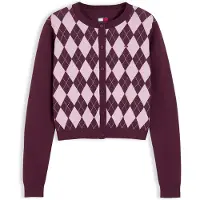 Tommy Hilfiger Neuletakki 'Ess' luumu / syklaami / valkoinen