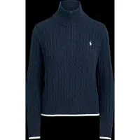 Ralph Lauren Cable-Knit Quarter-Zip Sweater - Navy - M