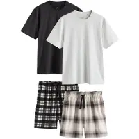 Next Lyhyt pyjama ecru / vaaleanharmaa / tummanharmaa / musta