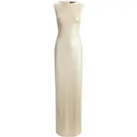 Ralph Lauren Metallic Jersey Boatneck Gown - Cream - 34