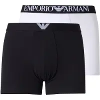 Emporio Armani Bokserishortsit musta / valkoinen