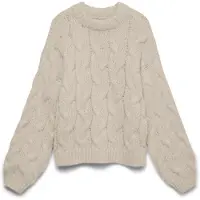 Vero Moda Vmmaybe Ls High Neck Cable Pullover Noos - Cream - M
