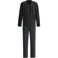 Calida Pitkä pyjama 'Relax Streamline' kyyhkynsininen / musta