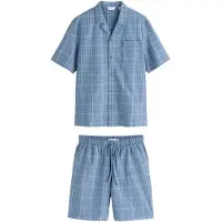 Next Lyhyt pyjama kyyhkynsininen / valkoinen