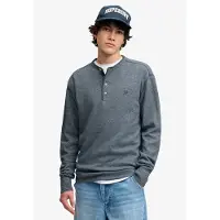 Superdry Mini Slub Waffle Ls Grandad - Blue - L