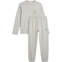 Calvin Klein Underwear Pitkä pyjama kuninkaallisen sininen / meleerattu harmaa / valkoinen