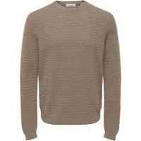 Only & Sons Onsloui Ls Structure Crew Reg Noos - Brown - S