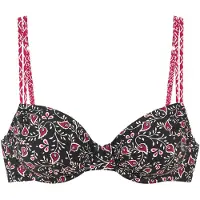 LASCANA Bikinitoppi magenta / musta / valkoinen