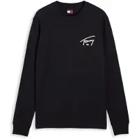 Tommy Hilfiger Tjm Slim Signature Chest Tee Ls - Black - XXL
